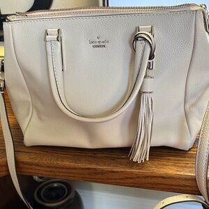Kate Spade Cream Satchel with Tassel